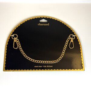 Charmed Gold Toned metal chain bag strap with lobster clasp clips on both ends